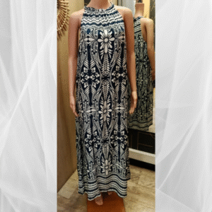 robe longue viscose cadence géométrique