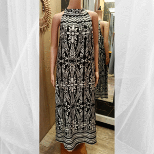 robe longue viscose palme nocturne